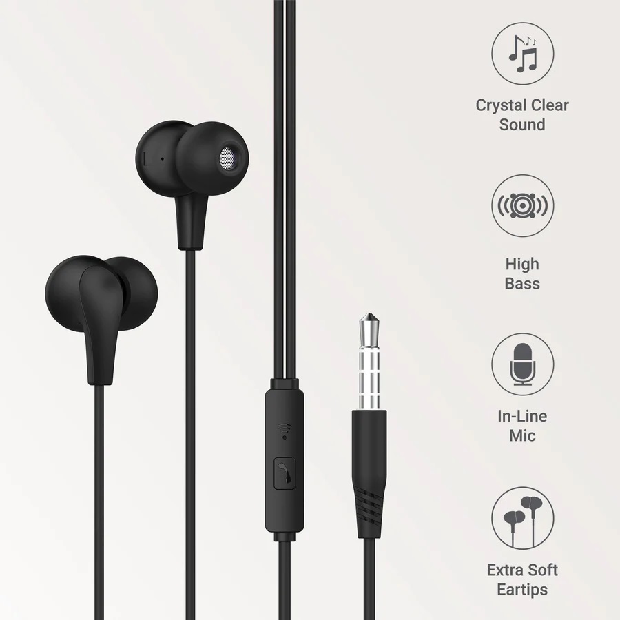 Ambrane EP-56 (Wired Earphones with Powerful Bass)